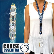 Load image into Gallery viewer, Adjustable Lanyard with Retractable Badge (Blue & White, 2-Pack)