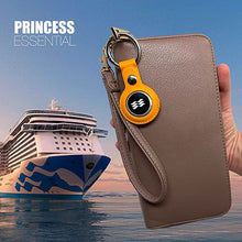 Load image into Gallery viewer, Princess Cruises Ocean Medallion Holder - Burnt Orange Leather Keychain (All Ships 2024 &amp; 2025)