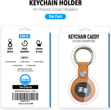 Load image into Gallery viewer, Princess Cruises Ocean Medallion Holder - Burnt Orange Leather Keychain (All Ships 2024 & 2025)