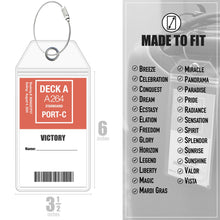 Load image into Gallery viewer, cruise lanyard detachable clasp and carnival luggage tags blue royal icons blue and royal icons