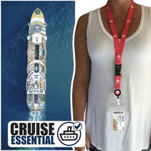 Load image into Gallery viewer, cruise lanyard on woman wrwb pink anchor