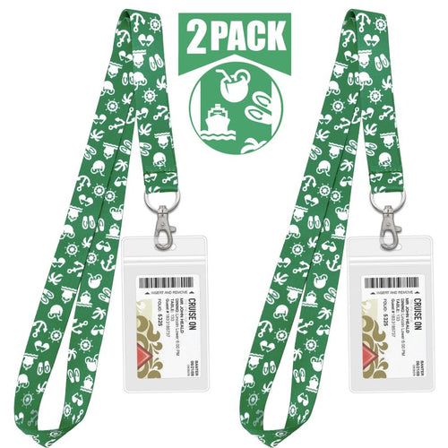 cruise lanyards with id holder nrnb green