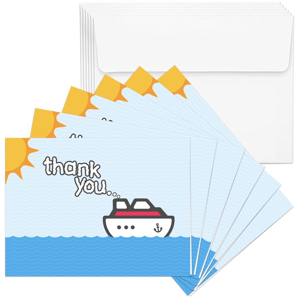 Amazon Gift Card Thank You Cruise Staff Thank You Cards With Envelopes - Set Of 6 - Cruise Norwegian Cruise Gift Card