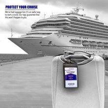 Load image into Gallery viewer, lanyard cruise and carnival luggage tags blue royal icons blue and royal icons