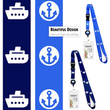 Load image into Gallery viewer, lanyard with waterproof id holder and carnival luggage tags blue navy