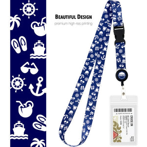 lanyards for cruise ship cards wrwb blue with white