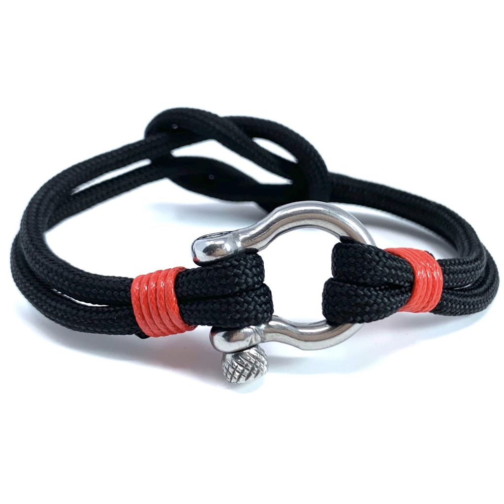 navy anchor bracelet shackle black