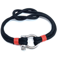 Load image into Gallery viewer, navy braclets shackle black