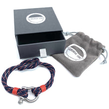 Load image into Gallery viewer, paracord anchor bracelet shackle blue