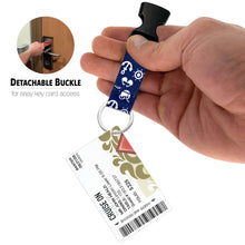 Load image into Gallery viewer, retractable cruise lanyard blue and pink icons