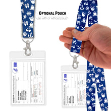 Load image into Gallery viewer, vaccine card holder 3x4 blue with white