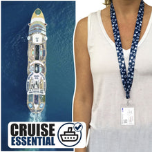 Load image into Gallery viewer, vaccine card holder lanyard blue and white