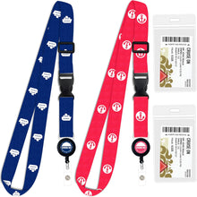 Load image into Gallery viewer, Adjustable Lanyard with Retractable Badge (Blue &amp; Pink, 2-Pack)