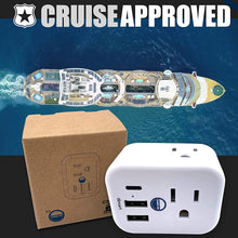 Load image into Gallery viewer, Cruise Approved Power Strip Non Surge USB-A, USB-C [White, 6 Outlets]