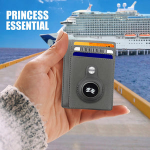 Princess Cruise Medallion Accessories Leather Wallet Holder, Grey