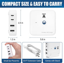 Load image into Gallery viewer, Royal Caribbean Approved Power Strip Non Surge [2 USB, 2 USB-C, 3.8 ft Cord ]