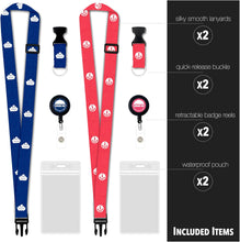 Load image into Gallery viewer, Adjustable Lanyard with Retractable Badge (Blue &amp; Pink, 2-Pack)