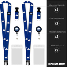 Load image into Gallery viewer, Adjustable Lanyard with Retractable Badge (Blue, 2-Pack)