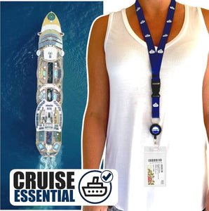 Norwegian Cruise Line Luggage Tag Holders [4 Pack] & Cruise Lanyard Set [2 Pack] - Royal Blue
