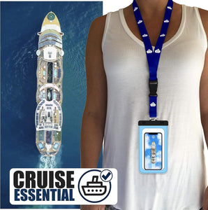 Cruise Lanyards XL Waterproof Cell Phone Pouch Dry Case w/Touch Screen