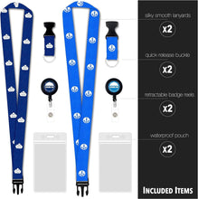 Load image into Gallery viewer, Disney Cruise Lines Luggage Tag Holders [4 Pack] &amp; Cruise Lanyard Set [2 Pack] - Royal &amp; Navy Blue