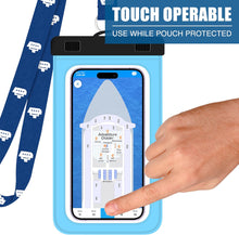 Load image into Gallery viewer, Cruise Lanyards XL Waterproof Cell Phone Pouch Dry Case w/Touch Screen