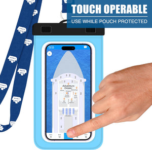 Cruise Lanyards XL Waterproof Cell Phone Pouch Dry Case w/Touch Screen