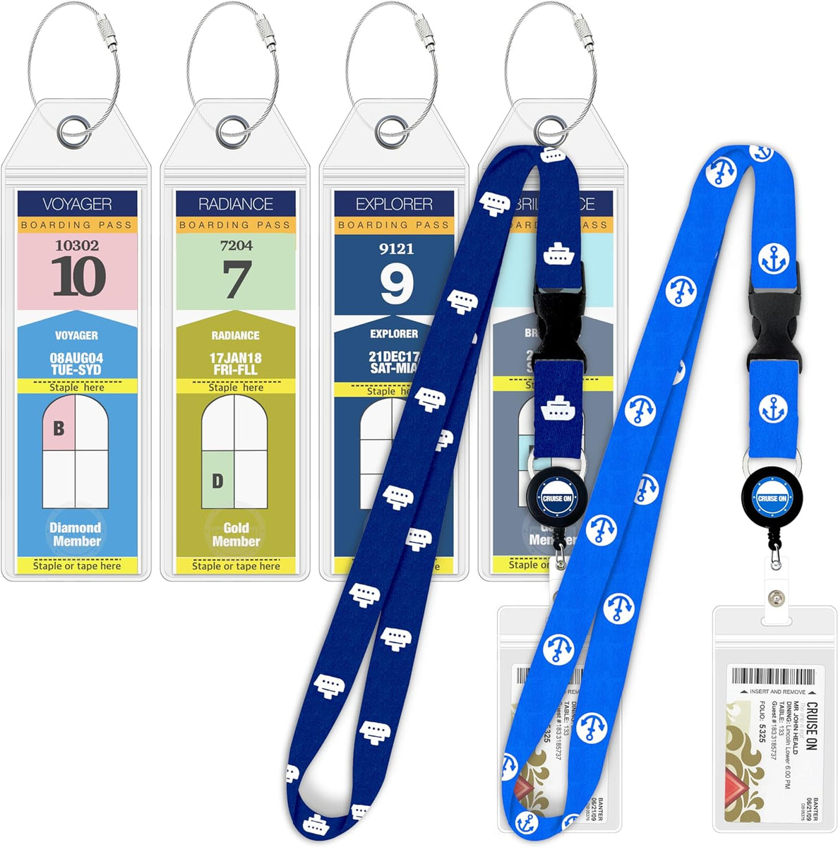 Royal Caribbean Tag Holders [4 Pack] & Cruise Lanyards [2 Pack] - Roya ...