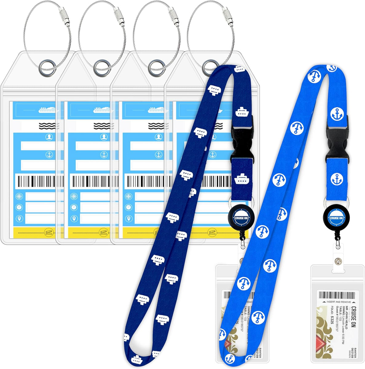 Norwegian Cruise Line Luggage Tag Holders [4 Pack] & Cruise Lanyard Se ...