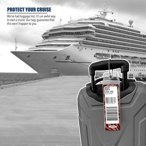 Disney Cruise Lines Luggage Tag Holders [4 Pack] & Cruise Lanyard Set [2 Pack] - Royal & Navy Blue