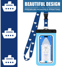 Load image into Gallery viewer, Cruise Lanyards XL Waterproof Cell Phone Pouch Dry Case w/Touch Screen