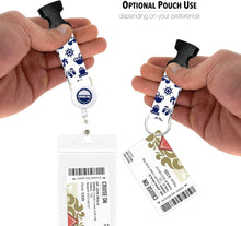 Load image into Gallery viewer, Adjustable Lanyard with Retractable Badge (Blue &amp; White, 2-Pack)