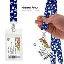 Load image into Gallery viewer, carnival cruise lanyard nrnb blue with white