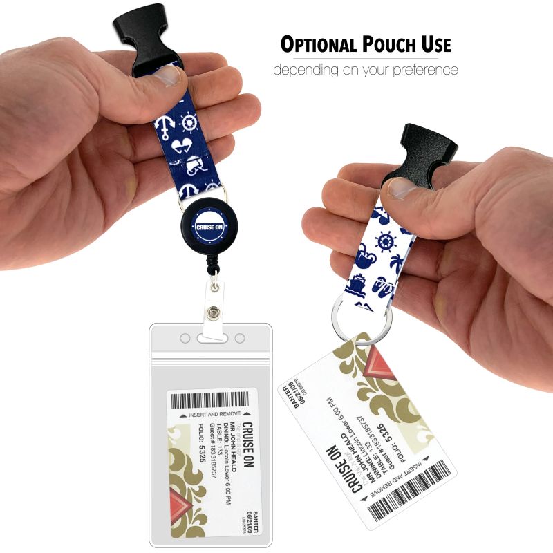 Cruise Lanyards with ID Holder, Retractable Badge & Waterproof Card Holders  (Blue & White)