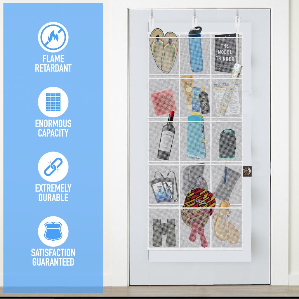Cabin hanging organizer with storage pockets for a cruise stateroom