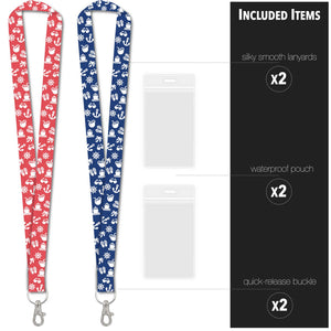 cruise id holders lanyards blue and pink