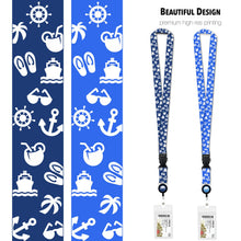 Load image into Gallery viewer, cruise id holders lanyards blue and royal icons