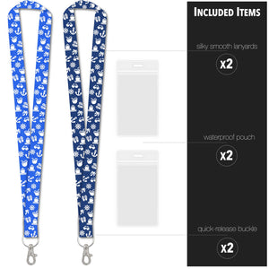 cruise id holders lanyards blue and royal