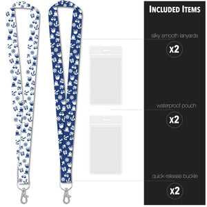 cruise id holders lanyards blue and white