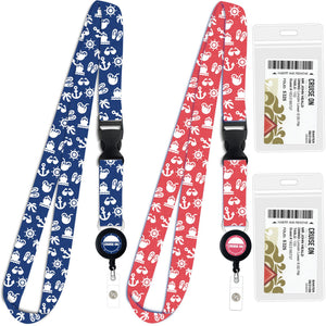 cruise lanyards blue and pink icons