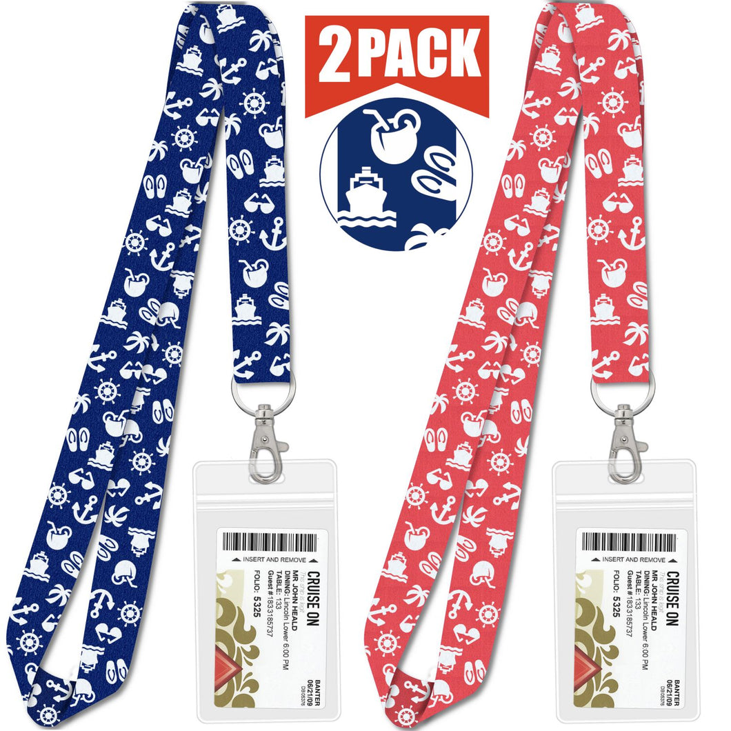 cruise lanyards blue and pink