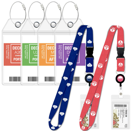 20 Pack Cruise Lanyards Carnival Cruise Lanyard with Waterproof ID Card  Holder 10 Pieces Carnival Cruise Luggage Tags for Cruise Ships Cards Women  Men Cruise Accessories 