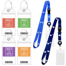 Load image into Gallery viewer, cruise lanyards with id holder and luggage tags carnival blue navy