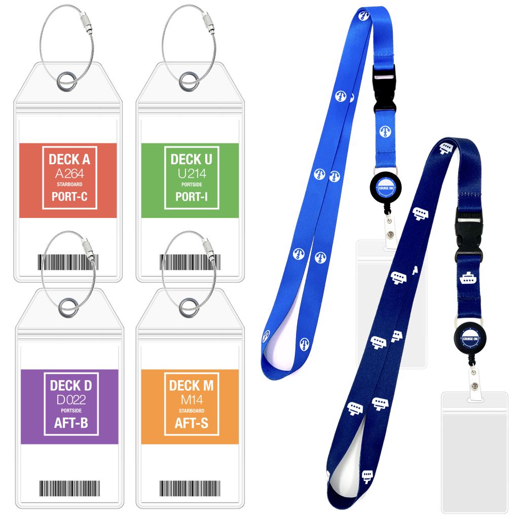 cruise lanyards with id holder and luggage tags carnival blue navy