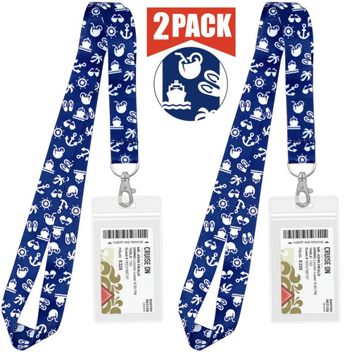 cruise lanyards with id holder nrnb blue with white