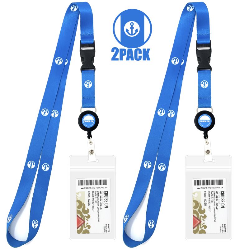 Cruise Lanyards with ID Holder, Retractable Badge & Waterproof Card Ho ...