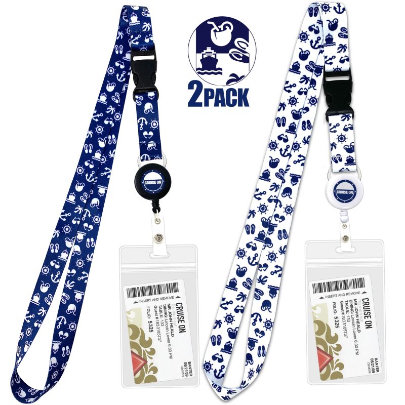 Cruise Lanyards with ID Holder, Retractable Badge & Waterproof Card Ho Cruise On Cruise Lanyards with ID Holder, Retractable Badge & Waterproof Card Ho Cruise On
