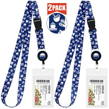Load image into Gallery viewer, cruise lanyards with id holder wrwb blue with white