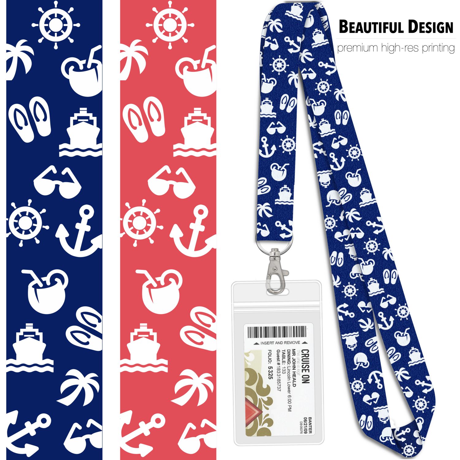 Cruise Lanyards with ID Holders for Cruse Ship Cards [2 Pack