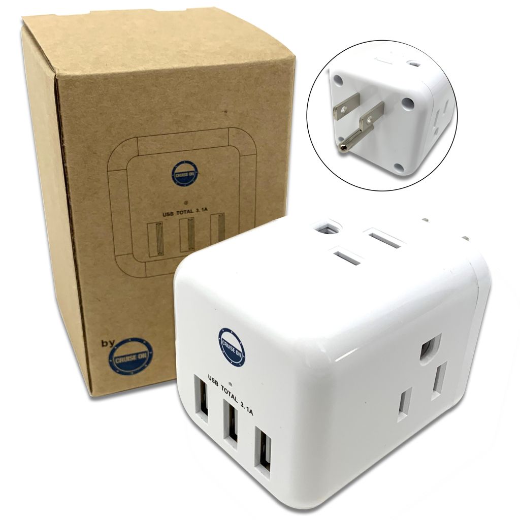 Cruise Power Cube (Cruise Ship Allowed) Non Surge with USB Ports